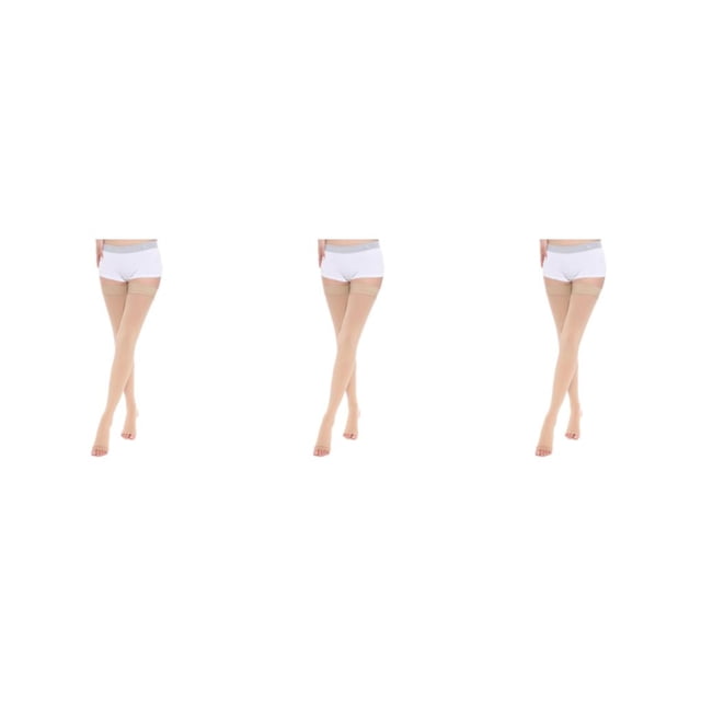 Baohd Soft And Stretchy Compression Stockings Fashionable And Comfortable Open Toe-Skin Color XXL 3Set