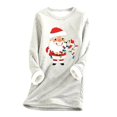 thumbnail image 2 of Meichang Chandails en Molleton pour Femmes Grande Taille Noël Père Noël Graphique Col Rond Chandail Hiver Chaud Doublé Sherpa Hauts, 2 of 2