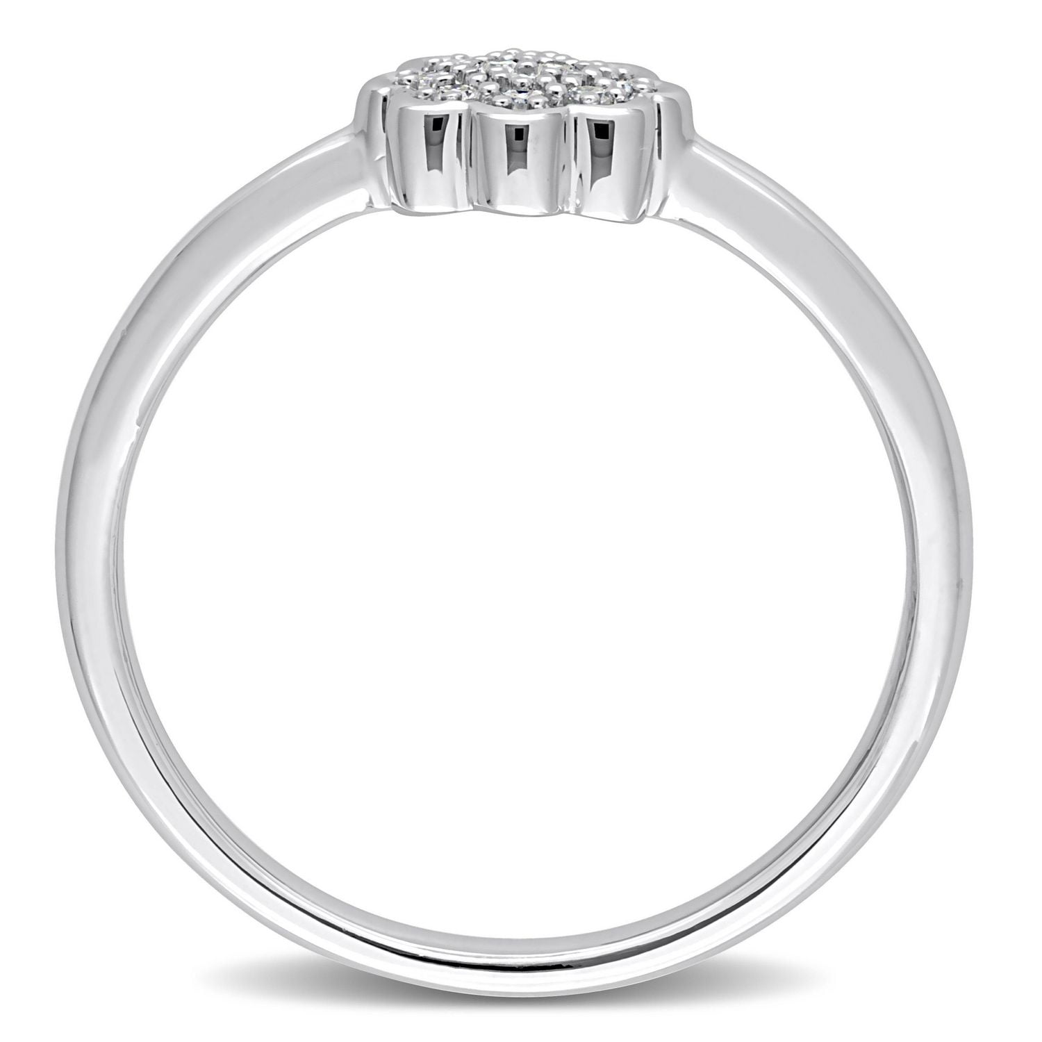 Bague florale de Miabella avec accents de diamants en argent sterling