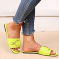 thumbnail image 3 of IUJSOY Womens Flat Sandals Summer Comfortable Square Open Toe Slip on Leather Slide Sandals, 3 of 6