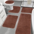 thumbnail image 4 of zanvin Solid Color Bath Mats 5 Set Bathroom Rugs for 5 Pcs Toilet Mats Universal Soft Longhair Water Absorption Non-Slip Thick Machine Washable Easy To Dry Dark Color Bath Rugs for Bathroom, 4 of 5