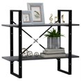 thumbnail image 2 of vidaXL 2-Tier Book Cabinet Grey 80x30x70 cm Solid Pine Wood, 2 of 5