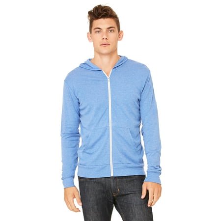 Bella + Canvas Unisex Triblend Full-Zip Lightweight Hoodie