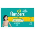 thumbnail image 3 of Couches Pampers Swaddlers, absorbantes, gardent bébé au sec et confortable, couche jetable pour bébé sans danger pour la peau, taille 4 (6,8 à [15 à 34 lb]), 3 of 27