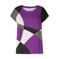 thumbnail image 4 of Blouses à Manches Courtes pour Femmes Mode Femmes Mode Manches Courtes Col Rond T-Shirt Imprimé Blouse Hauts Amples T-Shirts d'Été pour Femmes Hauts à Manches Courtes Femmes Blouse à Manches Courtes, 4 of 6