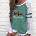 thumbnail image 1 of Blouses pour Femmes Chic Décontracté T-Shirt à Col Rond à Imprimé Patchwork pour Femmes T-Shirt de Noël Décontracté Blouse Hauts Chandail en Liquidation, 1 of 6
