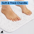 thumbnail image 3 of GORILLA GRIP Chenille Bath Rug 24x17, Rubber Back Quick Dry Washable Microfiber Bathroom Mats, White, 3 of 8
