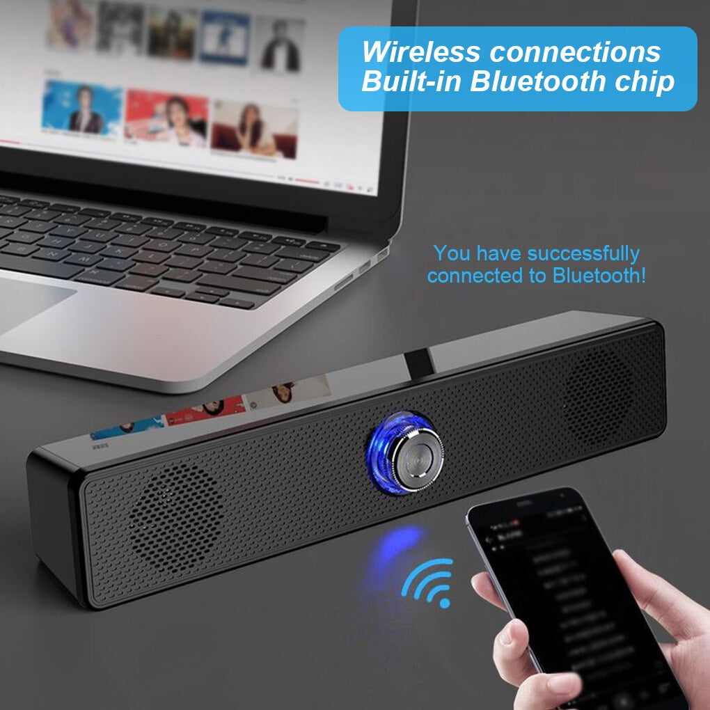 Wireless Speaker Bluetooth-compatible Dual Horn Bar Sound Subwoofer Loudspeaker Soundbar Theatre TV High Volume PC Music Player 350TS