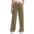 thumbnail image 3 of Ohufall Womens Sweatpants Drawstring Elastic Low Waist Pants Straight Leg Low Rise Sweatpants Pants Jogger Sweatpants with Pockets, 3 of 3