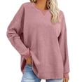 thumbnail image 2 of RXIRUCGD Sweatshirts Oversize pour Femmes 2024 Col Rond Manches Longues Tops Tricotés Pull, Rose, Taille : TG, 2 of 8