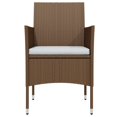 thumbnail image 2 of vidaXL 5 Piece Garden Dining Set with Cushions Brown and Black, 2 of 4