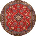 thumbnail image 1 of Ahgly Company Indoor Round Traditional Dark Almond Brown Persian Area Rugs, 3' Round, 1 of 6