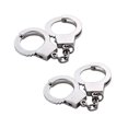 thumbnail image 1 of 2 Pcs Mini Menottes Porte-Clés en Métal, Argent, 1 of 10