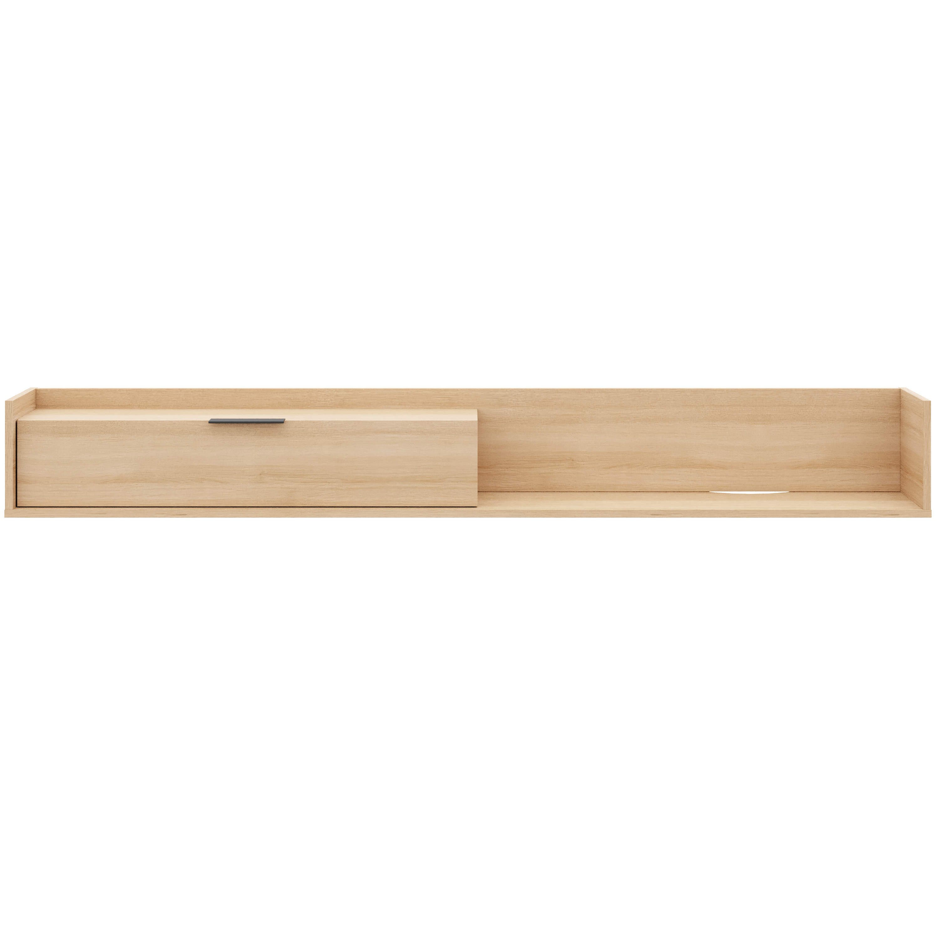 Meuble TV mural Nexera Slim 72 po avec armoire de rangement, chêne blond naturel