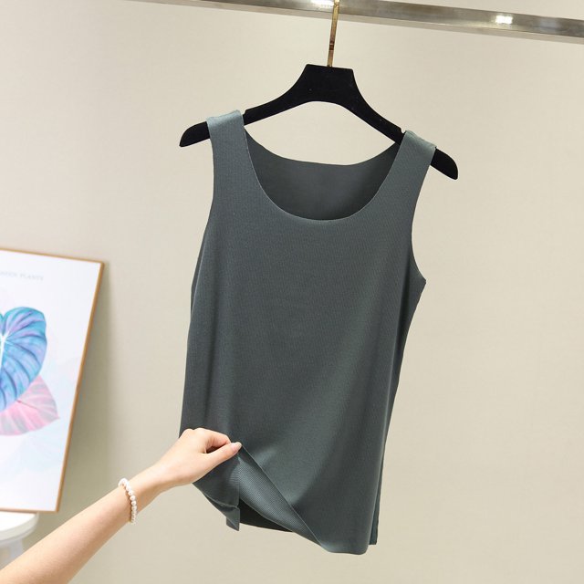 UPPADA Womens Crewneck Tank Tops Summer Sleeveless Scoop Neck Tees Solid Color Basic Slim Fitted Cami Shirts Womens Tank Tops Camisole Top Built In Bra Adjustable Straps,Prime Sales and Deals Today