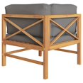 thumbnail image 3 of vidaXL Corner Sofa with Dark Grey Cushions Solid Teak Wood, 3 of 5