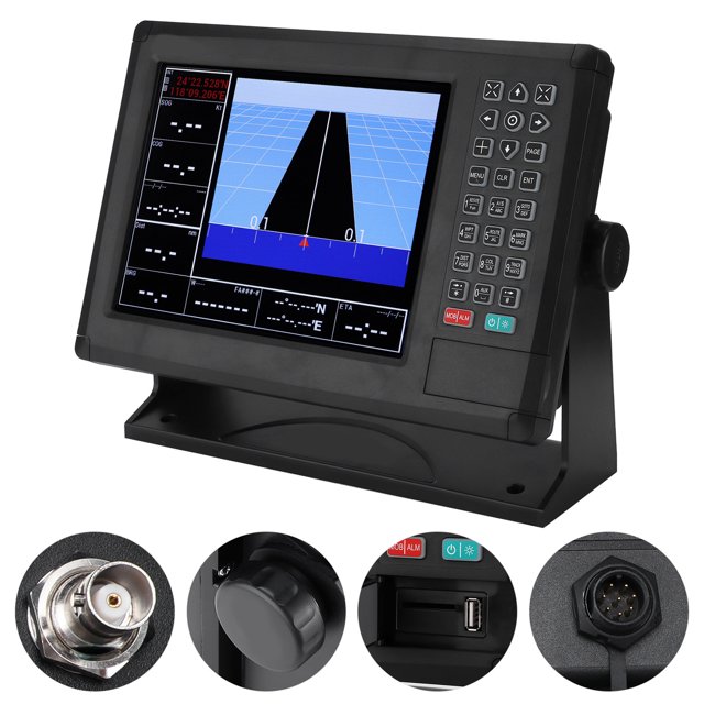 GPS Marin Étanche et Traceur de Cartes avec Écran LCD Couleur de 10,4 Pouces avec Résolution 800 X 600 Intégrée dans le Graphique Mondial
