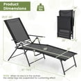 thumbnail image 3 of Gymax 2 Pcs Chaises Longues Pliantes avec Dossier Inclinable à 6 Niveaux Chaises de Patio, 3 of 7