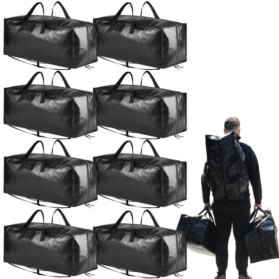 Tooloton Sacs de Déménagement Robustes, Très Grands, Noirs (Lot de 8)