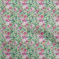thumbnail image 1 of oneOone Velvet Sea Green Fabric Florals Craft Projects Decor Fabric Printed By The Yard 58 Inch Wide, 1 of 4