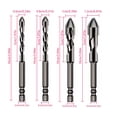 thumbnail image 2 of Liquidation! Embouts de Perceuse Excentriques à Haute Résistance Ensembles de Embouts de Perceuse Tête Asymétrique à Haute Dureté Embouts de Perceuse Excentriques Ensembles de Embouts de Perceuse Multifonctions pour Verre/carrelage/bois de 6Mm/8Mm/10Mm/12Mm Taille Unique Multicolore, 2 of 8