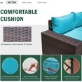 thumbnail image 2 of Kullavik Patio All Weather woven 6-Piece Metal Sectional Sets with Cushions,Blue, 2 of 5