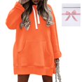 thumbnail image 4 of Kcodviy Robes Décontractées Unies à Manches Longues pour Femmes Couleur Poche à Capuche Mi-Longues de Soirée d'Automne Longues Décontractées Amples à Capuche, 4 of 7