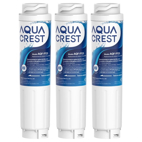AQUA CREST AQF-FF25 Refrigerator Water Filter Replacement for UltraClarity REPLFLTR10, Bosch Ultra Clarity 644845, 9000 077104, 3