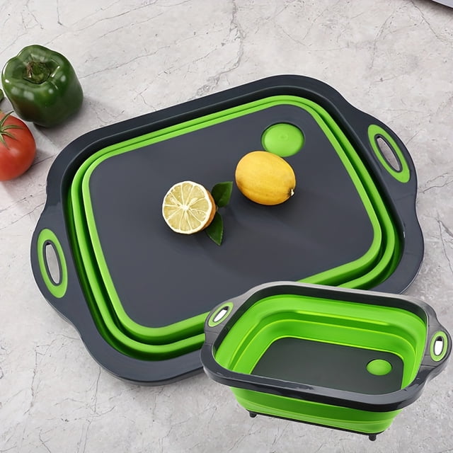 Multifunctional Kitchen Drain Rack And Foldable Cutting Board Portable Dish Drying Storage Organizer For Fruits Vegetables Dishes