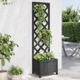 thumbnail image 1 of vidaXL Planter with Trellis Black Solid Wood Fir, 1 of 1