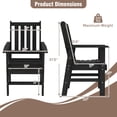thumbnail image 3 of Gymax Patio Dining Chairs Set of 4 w/Wide Armrests Curved Seat Wood Grain for Backyard Black, 3 of 9