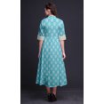 thumbnail image 3 of Bimba Block Printed Front Slit Sleeveless Summer Spring Long Women BeachDress-X-Large, 3 of 5