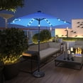 thumbnail image 2 of Costway Parasol de Marché pour Patio 9 Pieds à DEL Solaires, Inclinaison Réglable, Manivelle de Levage, Bleu, 2 of 9