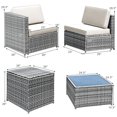 thumbnail image 2 of Patiojoy 8-Piece Outdoor Wicker Rattan Conversation Sofa Set w/ Storage Table White, 2 of 9