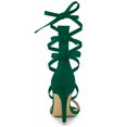 thumbnail image 3 of BLISSFUL STEP Women's Open Toe Stiletto Heeled Lace up Solid Sandals, 3 of 6