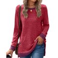 thumbnail image 2 of Pisexur Chandails en Molleton à Manches Longues pour Femmes Col Rond Décontracté T-Shirts Blouses Chandails en Molleton Tuniques avec Poche, 2 of 4