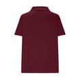 thumbnail image 4 of Timegard Women Tops Lapel V Neck Drop Shoulder Short Sleeve Solid Color Casual Loose Tee Blouse Summer, 4 of 6