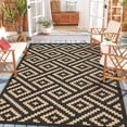 thumbnail image 1 of DEORAB Tapis d'Extérieur Réversible 9 X 12 Pi pour Patio, Liquidation Tapis Extérieur en Plastique Imperméable, Tapis de Sol Pliable pour Patio, Camping, VR, Terrasse, Véranda, Balcon, Cour Arrière, Noir et Brun, 1 of 5