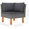 thumbnail image 4 of vidaXL 7 Piece Garden Lounge Set Poly Rattan and Eucalyptus Wood Grey, 4 of 5