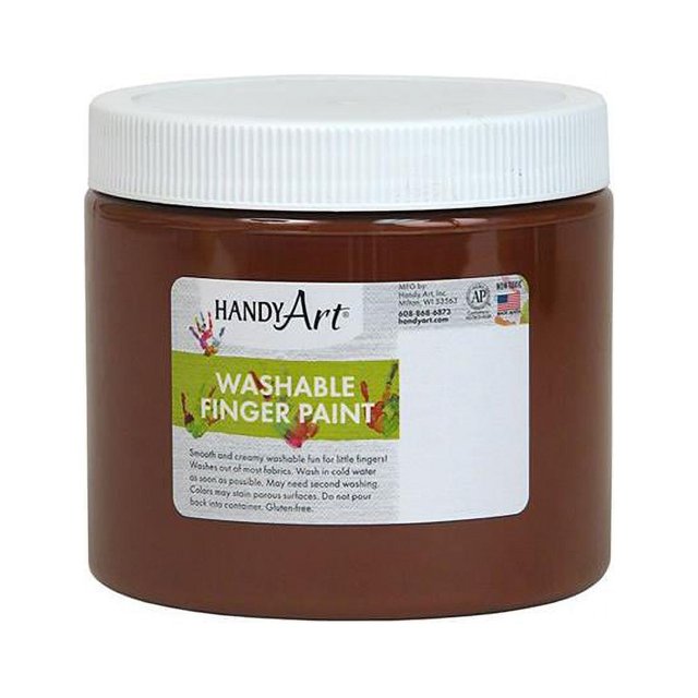 Rock Paint & Handy Art RPC241050-6 Brown Washable Finger Paint, 16 oz - 6 Each