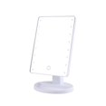 thumbnail image 1 of Portable Square LED Makeup Mirror with 16 Touchscreen Light Beads, Sturdy ABS Frame, Compact Tabletop Design for Bedroom/Bathroom, Ideal Travel Mirror for Students & Professionals, Elegant White, 1 of 6
