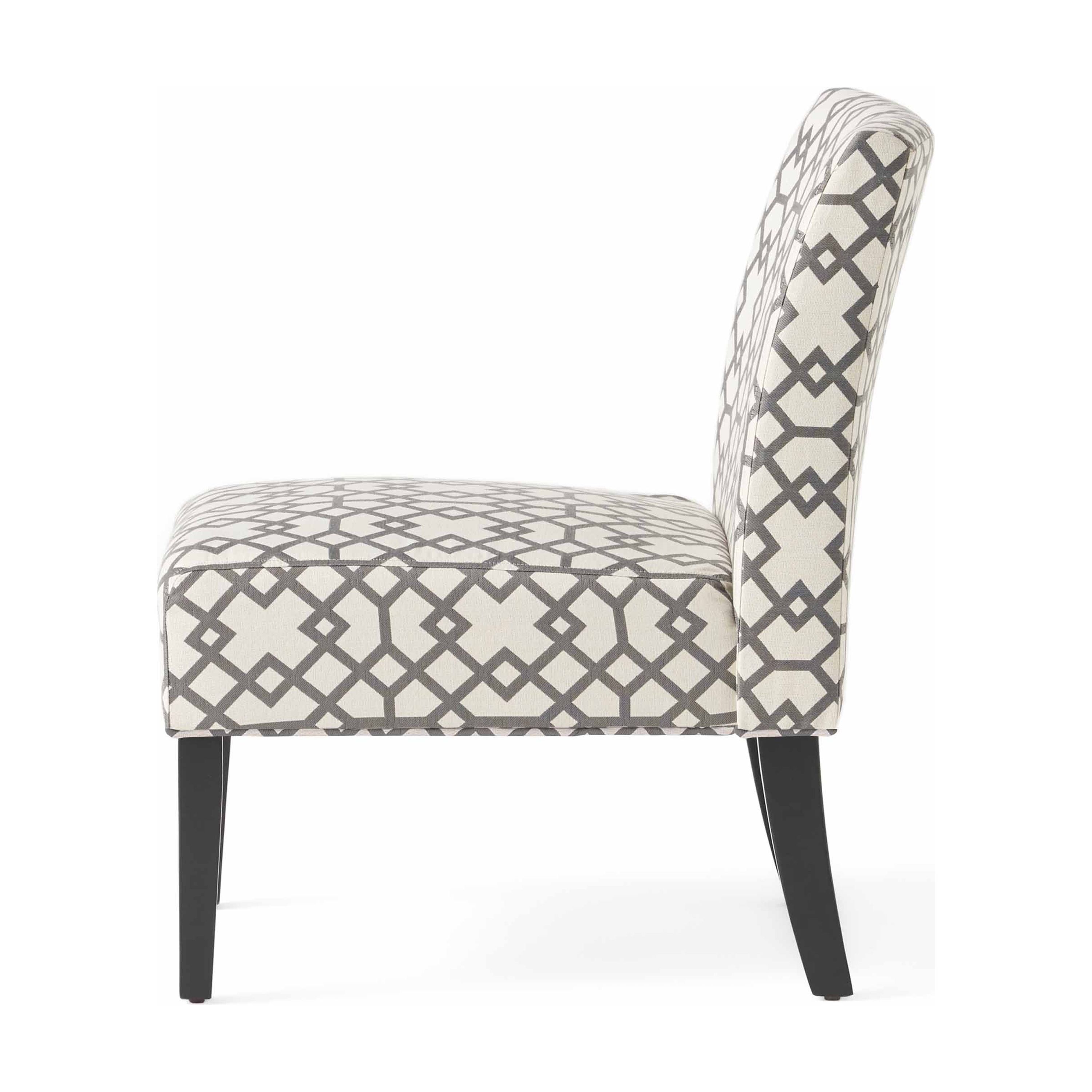 Fauteuil d'appoint contemporain Noble House, siège rembourré moelleux, gris et ivoire