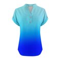 thumbnail image 4 of fatyb Womens Printed V Neck Tops Short Sleeve Button V Neck Tshirts Lightweight Summer Beach Blouses, 4 of 5