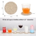 thumbnail image 4 of Lisbinx Cotton Rope Placemats Set of 8 with Stand | Heat-Resistant Dining Table Mats | Soft, Durable & Easy to Clean | Brown & Gray | 11x11cm | Ideal for Home Decor & Kitchen Protection | Stylish, 4 of 7