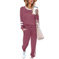 thumbnail image 1 of Innerwin Jogger Set Long Sleeve Ladies Sweatsuits Jogging Pullover Loungewear Two Piece Outfit Pink XXL, 1 of 7