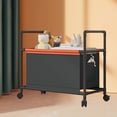 thumbnail image 2 of Black Rolling Storage Cart On Wheels With Handle Large Capacity Organizer For Shoes Clothes Toys Reusable Pouches Drawer Design Movable Tote For Home Office U-956 Black, 2 of 6