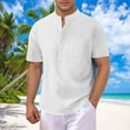 thumbnail image 1 of Styesk T Shirts for Man Fashion Loose Casual Ventilate Pockets Button Stand Collar Short Sleeve Top, 1 of 8