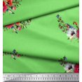thumbnail image 2 of Soimoi Rayon Fabric Leaves & Anemone Flower Decor Fabric Printed Yard 56 Inch Wide, 2 of 3