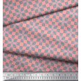 thumbnail image 3 of Soimoi Pink Georgette Viscose Fabric Square & Triangle Geometric Printed Craft Fabric by the Yard 42 Inch Wide, 3 of 3