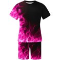 thumbnail image 4 of Hommes Imprimé Manches Courtes Décontracté Plage Manches Courtes Col Rond Blouses & Ensembles, 4 of 5